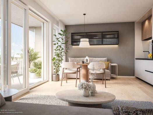 Wohnung zum Kauf - Neubau provisionsfrei 340.000 € 1 Zimmer 34,4 m² 2. Geschoss Schmetterlingsstraße 1 Heimstetten Kirchheim bei München 85551