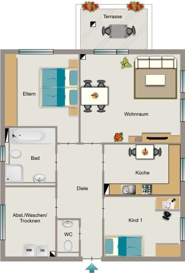 Wohnung zur Miete 924 € 3,5 Zimmer 97,3 m²<br/>Wohnfläche 1.<br/>Geschoss 01.04.2025<br/>Verfügbarkeit Ziegeleistraße 6 Hüls - Nord Marl 45772