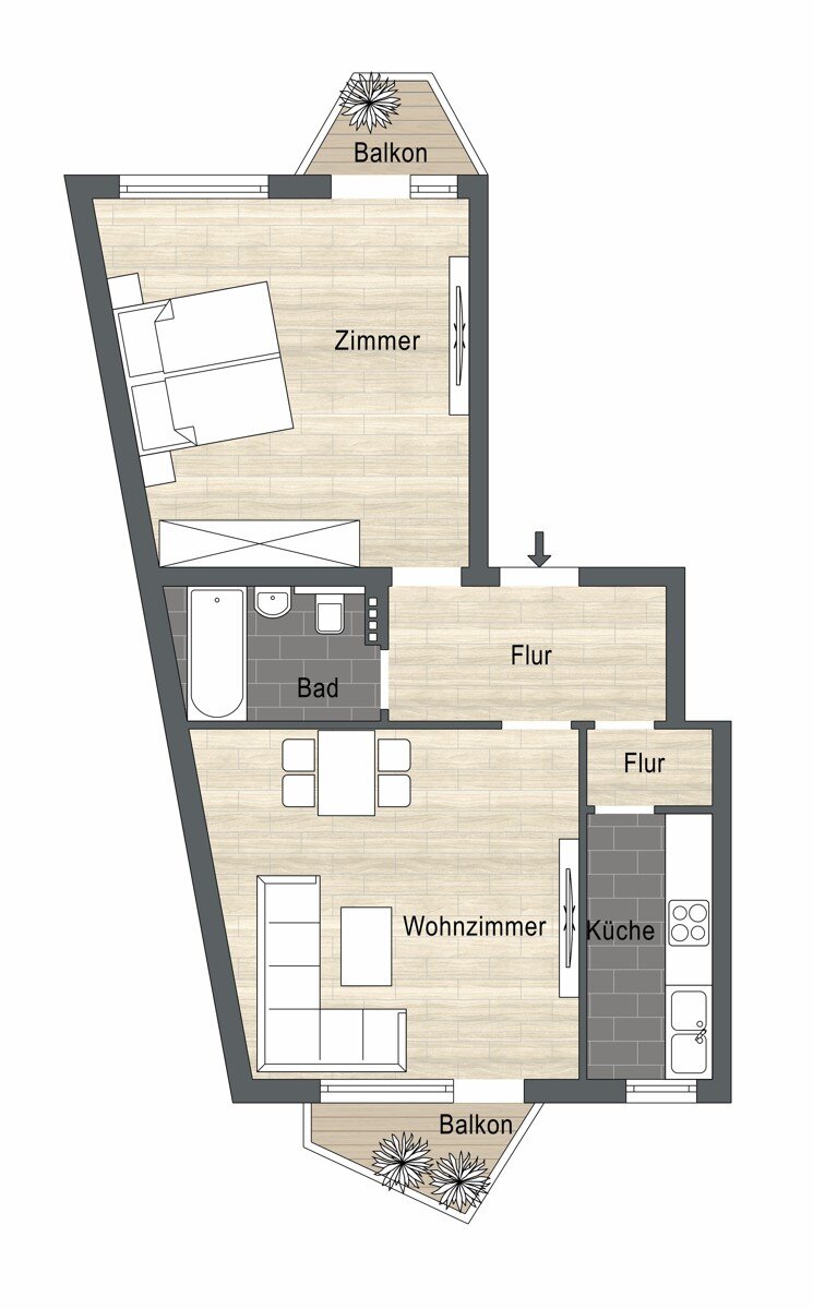 Wohnung zum Kauf 390.000 € 2 Zimmer 60 m²<br/>Wohnfläche 2.<br/>Geschoss Am Waldfriedhof München 81377