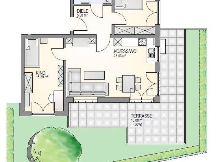 Wohnung zum Kauf - Erstbezug 568.200 € 3 Zimmer 84,9 m² Sallern-Gallingkofen Regensburg 93057