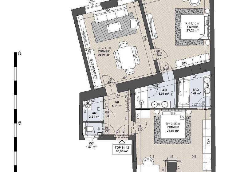 Wohnung zum Kauf 745.000 € 3 Zimmer 91 m² 3. Geschoss Schönbrunner Straße 39 Wien 1050
