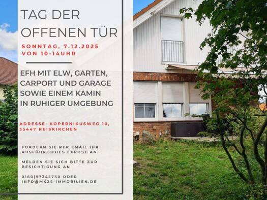 Einfamilienhaus zum Kauf provisionsfrei 429.000 € 6 Zimmer 160 m² 674 m² Grundstück frei ab sofort Kopernikusweg 10 Reiskirchen 35447