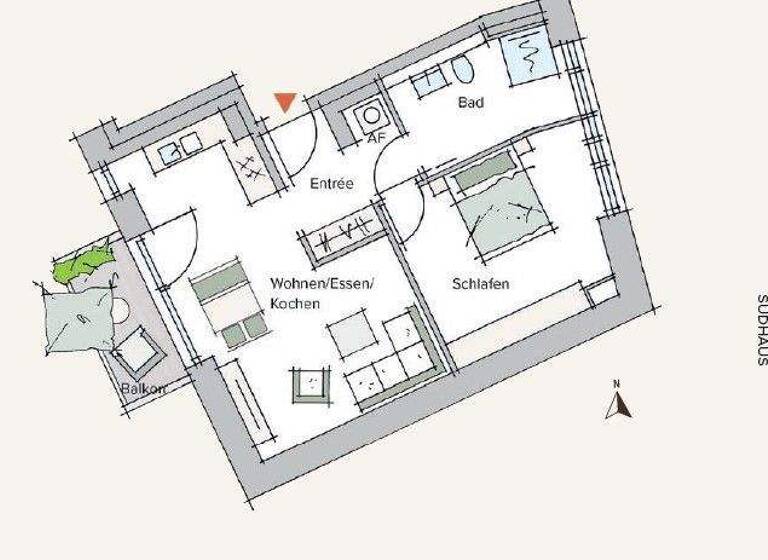 Wohnung zum Kauf provisionsfrei 515.593 € 2 Zimmer 57,4 m² 2. Geschoss frei ab sofort Fahrstraße Innenstadt Erlangen 91054