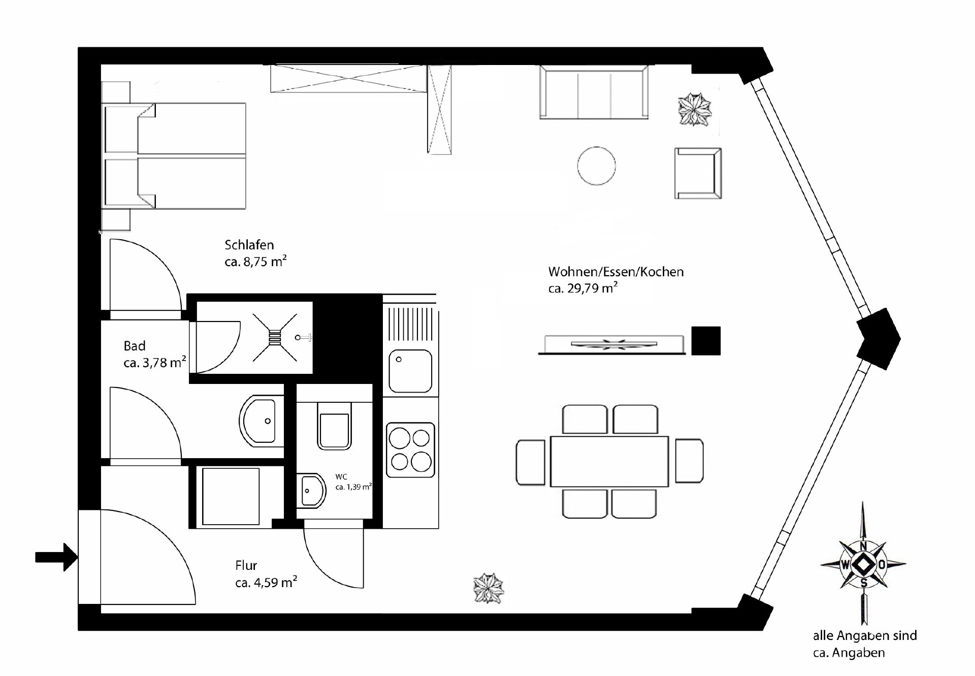 Wohnung zum Kauf 565.000 € 1,5 Zimmer 48,3 m²<br/>Wohnfläche 4.<br/>Geschoss Nymphenburg München 80639