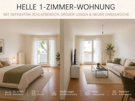 Wohnung zur Miete 700 € 1 Zimmer 47 m² Geschoss 2/3 frei ab sofort Keltenburgstraße 31 Böblingen Böblingen 71034