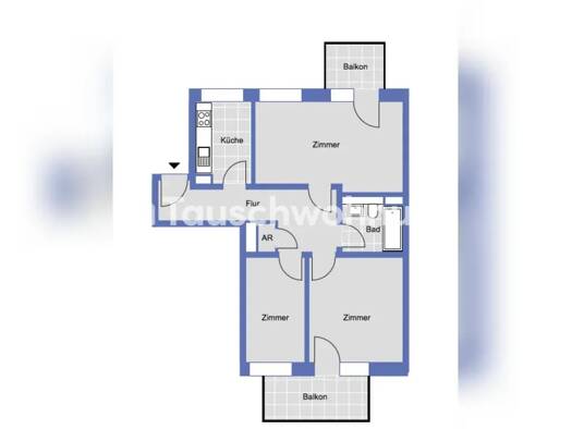 Wohnung zur Miete Tauschwohnung 505 € 3 Zimmer 69 m² 1. Geschoss Alsterdorf Hamburg 22081
