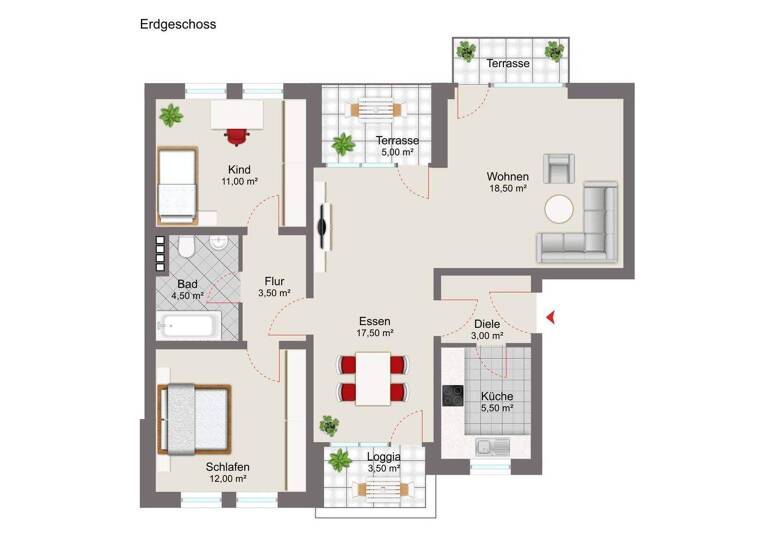 Wohnung zum Kauf 330.000 € 3 Zimmer 84,4 m² Innenstadt Wilhelmshaven 26382