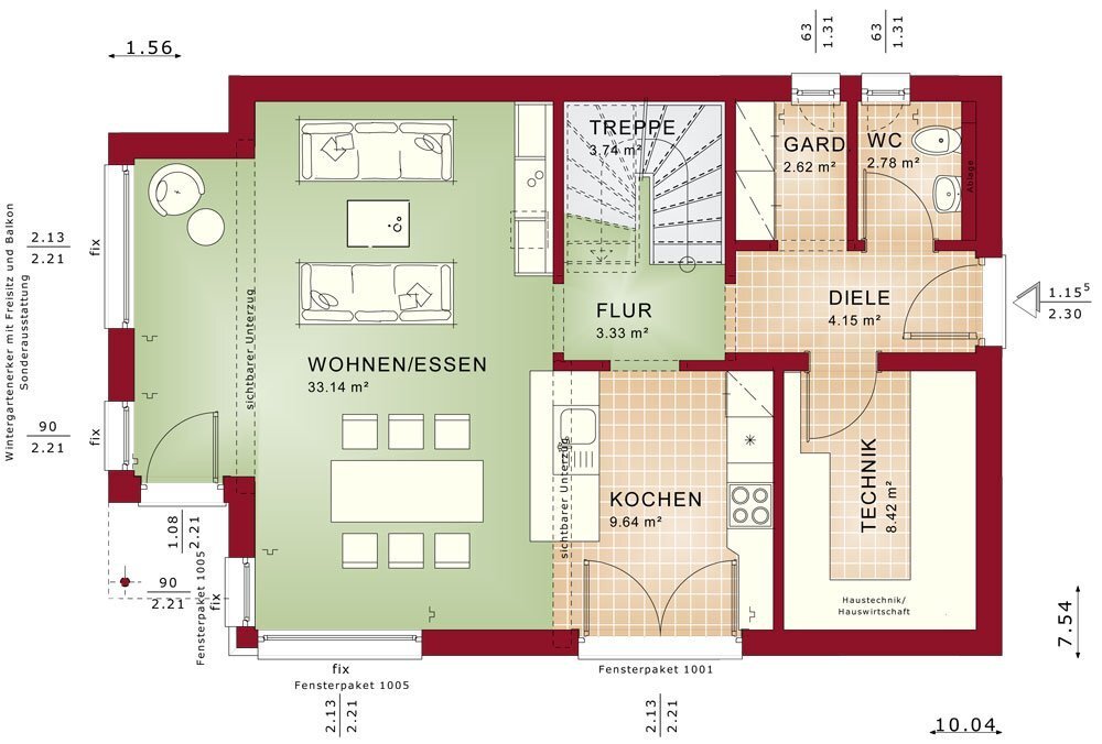 Haus zum Kauf 527.761 € 4 Zimmer 148 m²<br/>Wohnfläche 501 m²<br/>Grundstück Statistischer Bezirk 41 Hamm 59067