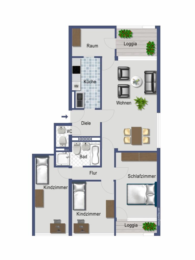 Wohnung zum Kauf provisionsfrei 297.700 € 4 Zimmer 91 m²<br/>Wohnfläche 1.<br/>Geschoss Niehl Köln 50735