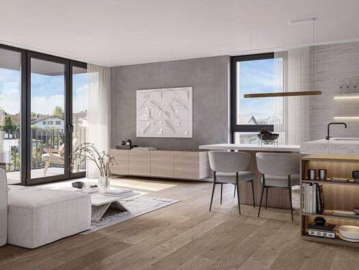 Terrassenwohnung zum Kauf - Erstbezug provisionsfrei 399.000 € 2 Zimmer 55,6 m² 1. Geschoss Untere Aue 12a und 12b Lustenau 6890