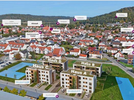 Wohnung zum Kauf - Neubau provisionsfrei 324.900 € 2 Zimmer 54,7 m² 3. Geschoss Willibald-Schmidt-Straße 13 Beilngries Beilngries 92339