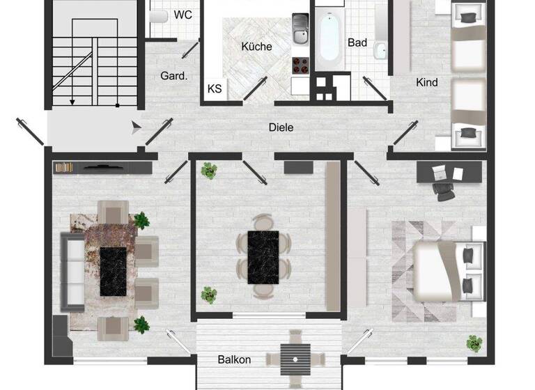 Wohnung zur Miete 860 € 3 Zimmer 95 m² Geschoss 4/4 frei ab 01.05.2026 Philipp-Zorn-Straße Ansbach 91522