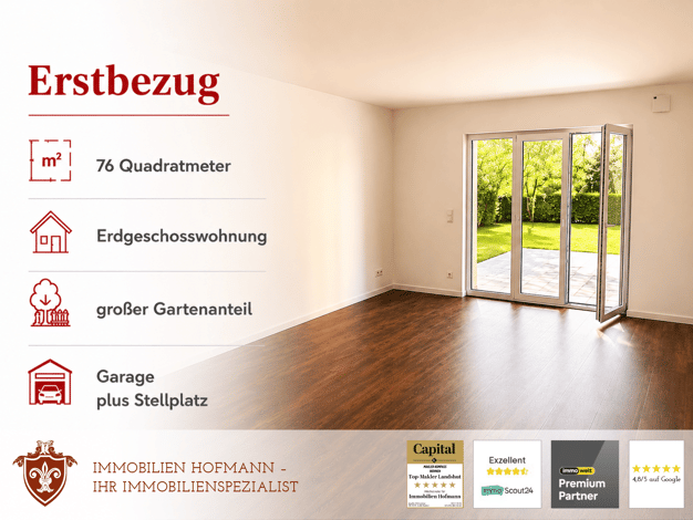 Wohnung zur Miete - Erstbezug 885 € 3 Zimmer 76,9 m² EG frei ab 01.10.2026 Mammingerschwaigen Mamming 94437