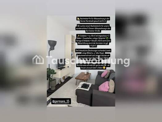 Wohnung zur Miete Tauschwohnung 1.415 € 3 Zimmer 80 m² Zentrum Bonn 53119