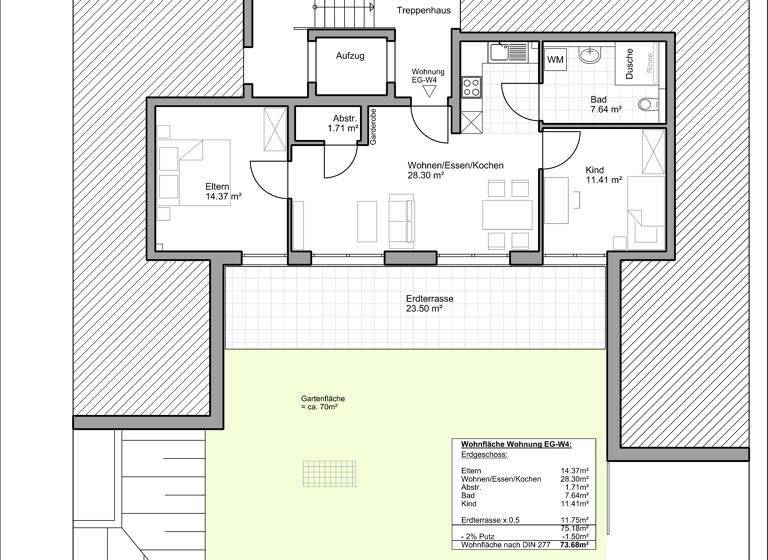 Wohnung zum Kauf provisionsfrei 495.000 € 3 Zimmer 73,5 m²<br/>Wohnfläche EG<br/>Geschoss Schönbergstraße Wittnau 79299