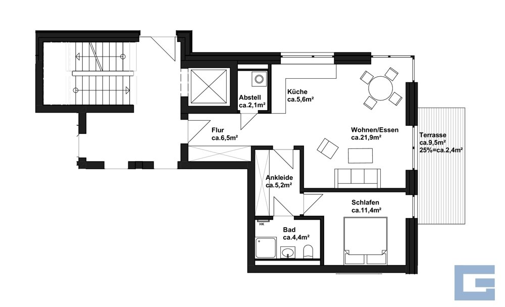 Wohnung zum Kauf provisionsfrei 411.280 € 2 Zimmer 59,5 m²<br/>Wohnfläche EG<br/>Geschoss Altheikendorf Heikendorf 24226