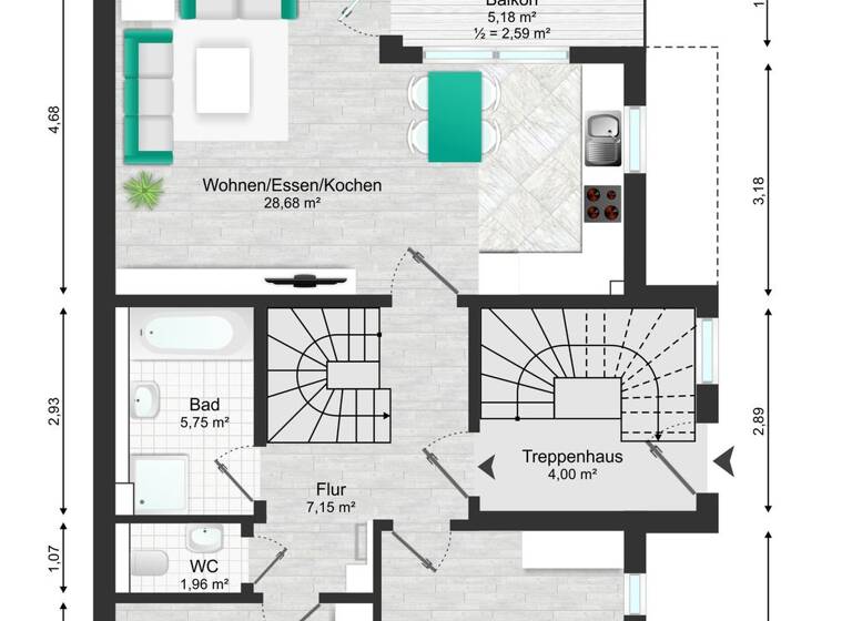 Wohnung zur Miete 770 € 3 Zimmer 69,6 m² frei ab 01.05.2026 Buchen Buchen (Odenwald) 74722
