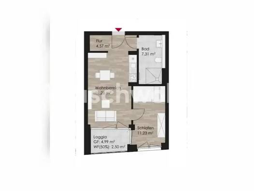 Wohnung zur Miete Tauschwohnung 685 € 2 Zimmer 45 m² 2. Geschoss Geist Münster 48153
