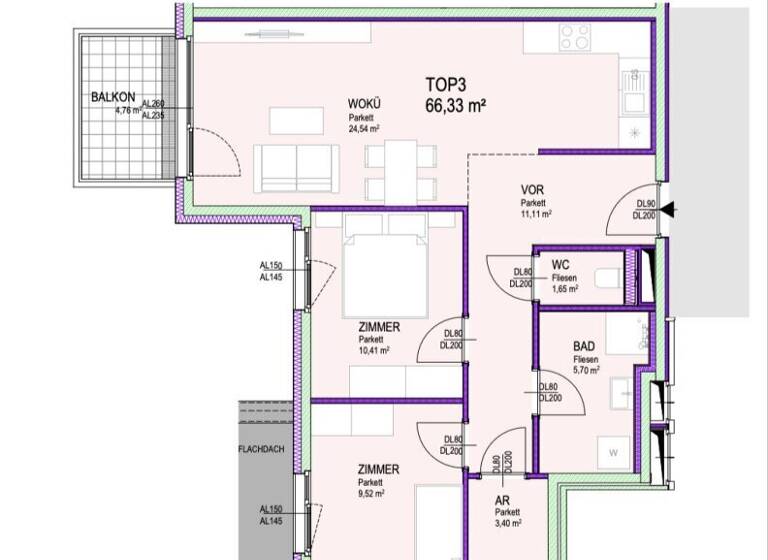 WG-Zimmer zum Kauf - Erstbezug 349.990 € 3 Zimmer 66,3 m² 1. Geschoss Kirchenplatz Groß-Enzersdorf 2301