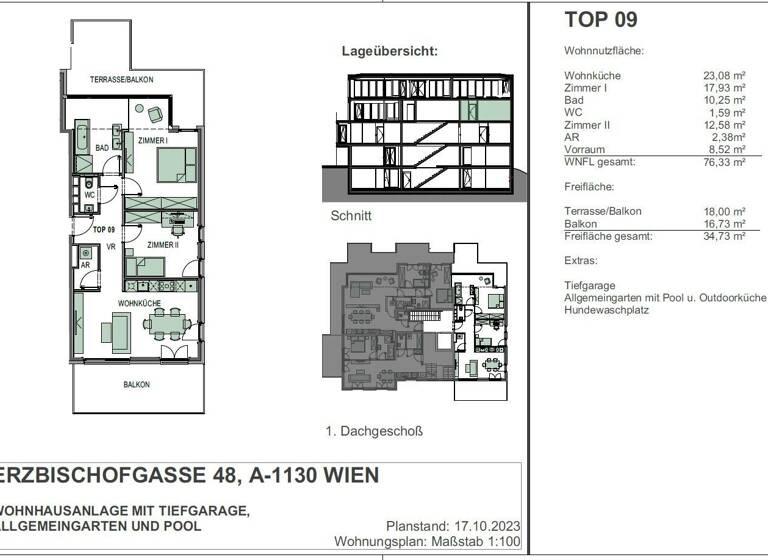 Wohnung zum Kauf - Erstbezug 965.000 € 3 Zimmer 76,3 m² 3. Geschoss Wien 1130
