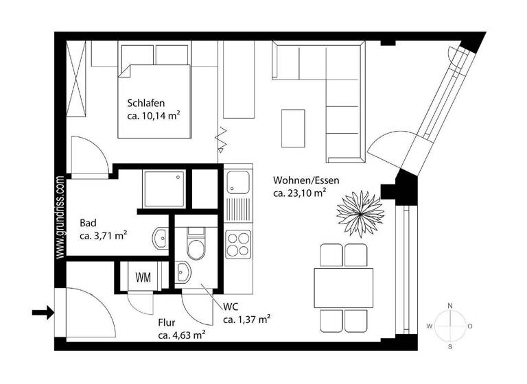 Wohnung zum Kauf 449.000 € 2 Zimmer 44 m² 8. Geschoss Neuhausen-Nymphenburg München 80639