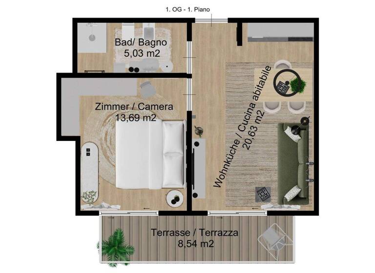 Wohnung zum Kauf 295.000 € 2 Zimmer 53 m² 2. Geschoss Bozen 39100