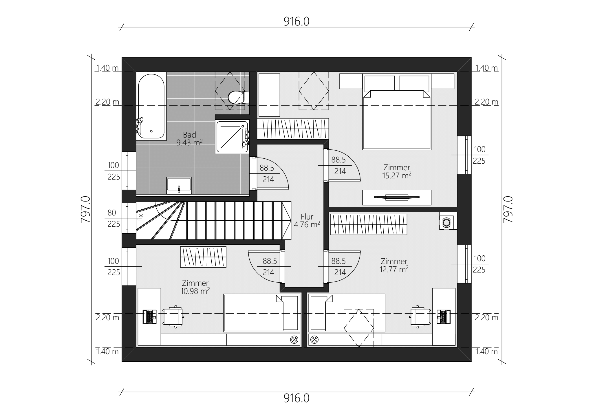 Einfamilienhaus zum Kauf provisionsfrei 399.780 € 5 Zimmer 112 m²<br/>Wohnfläche 543 m²<br/>Grundstück Hilbweg Stetten Hechingen 72379