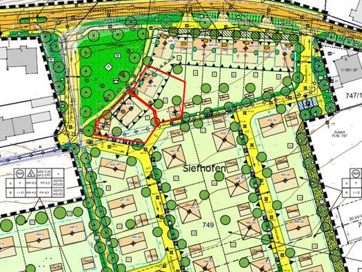 Grundstück zum Kauf provisionsfrei 557 m² Grundstück Pfarrer-Giggenbach-Str. 1 und 3 Berg im Gau 86562
