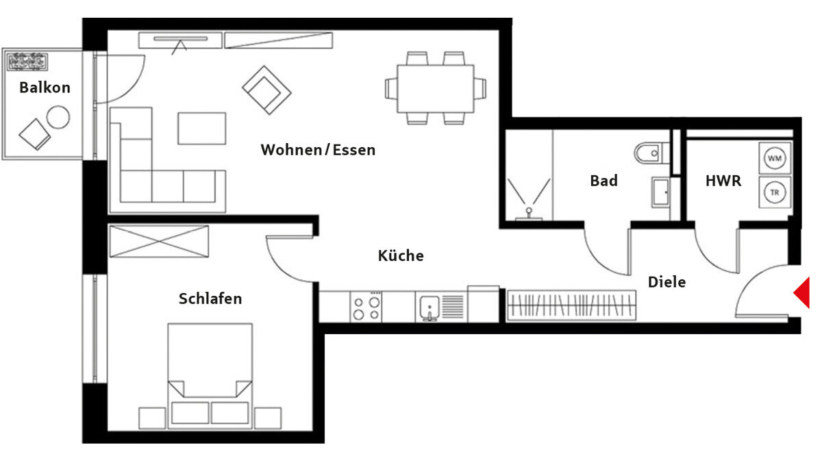 Wohnung zum Kauf provisionsfrei 399.500 € 2 Zimmer 69 m²<br/>Wohnfläche 1.<br/>Geschoss Roxel Münster 48161