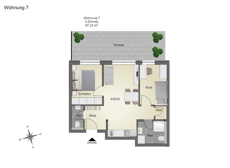 Wohnung zur Miete 880 € 3 Zimmer 67,2 m² EG frei ab 01.04.2026 Albstraße 66 Weigheim Villingen-Schwenningen 78056