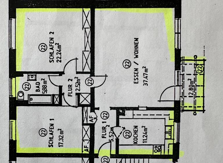 Wohnung zum Kauf 460.000 € 3 Zimmer 106 m²<br/>Wohnfläche 1.<br/>Geschoss Südstadt Fürth 90763
