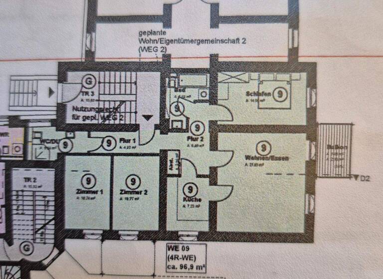 Wohnung zur Miete 870 € 4 Zimmer 96,9 m² EG Poststr. 16 Merseburg 06217