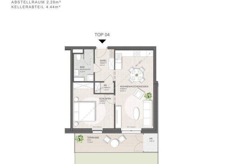 Wohnung zum Kauf - Erstbezug 249.138 € 2 Zimmer 52,5 m² EG Franz-Liszt-Gasse Neusiedl am See 7100
