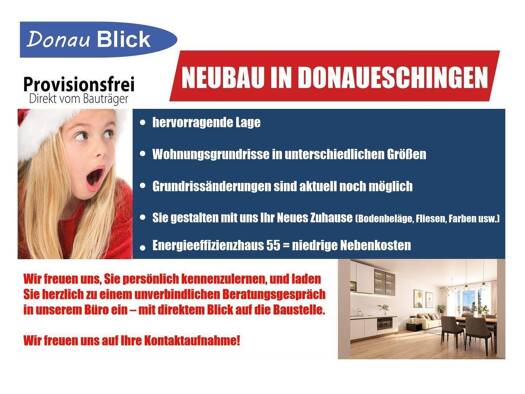 Wohnung zum Kauf provisionsfrei 312.800 € 3 Zimmer 77,9 m² Donaueschingen 78166