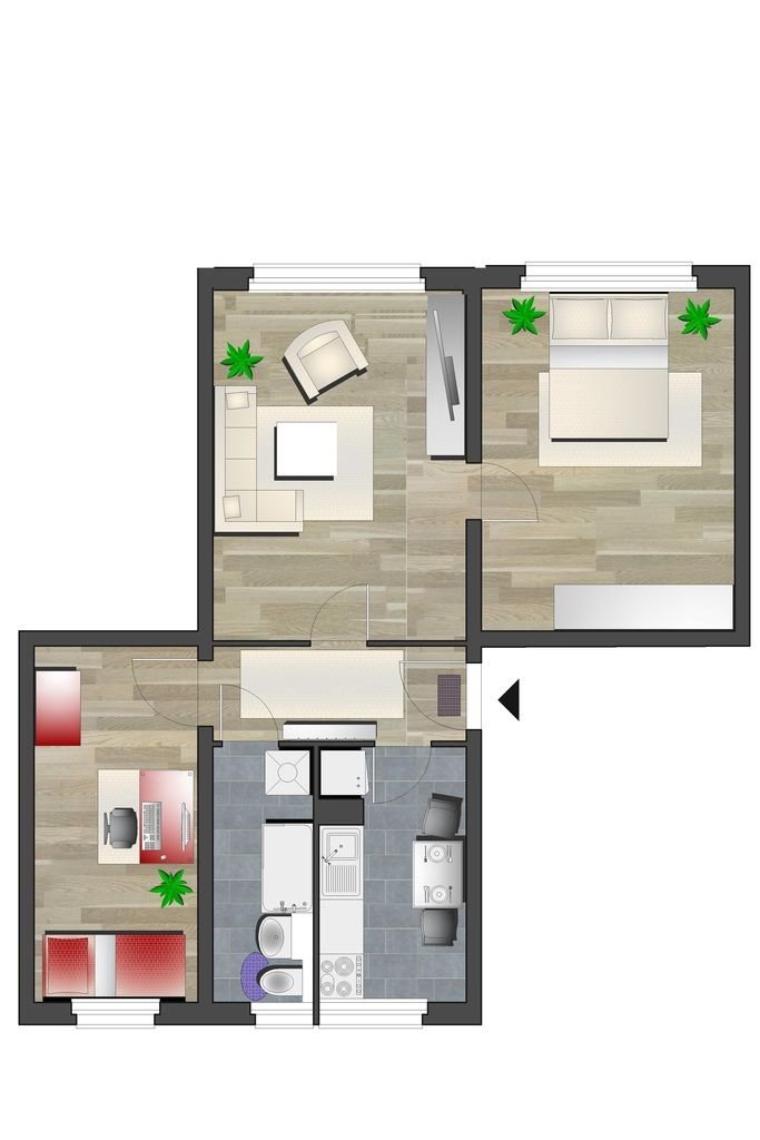 Wohnung zur Miete 310 € 3 Zimmer 56,7 m²<br/>Wohnfläche 4.<br/>Geschoss L.-Ebersberger-Str. 21 Gablenz 245 Chemnitz 09127