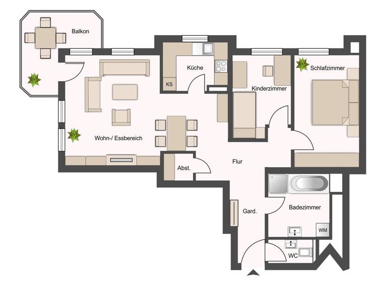 Wohnung zum Kauf 399.000 € 3,5 Zimmer 87,7 m² Waiblingen 71334