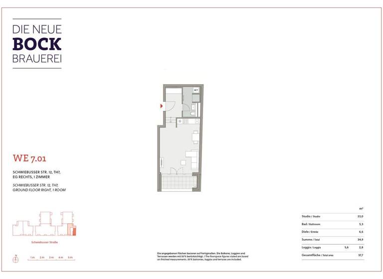 Studio zum Kauf - Erstbezug 398.000 € 1 Zimmer 37,7 m² EG Schwiebusser Straße 12 Kreuzberg Berlin Kreuzberg 10965
