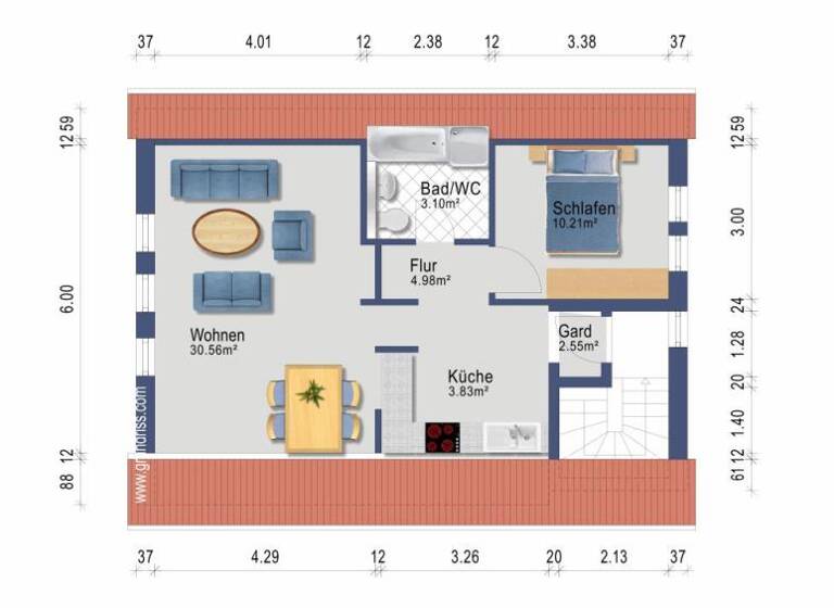 Wohnung zum Kauf 155.000 € 2,5 Zimmer 55,3 m²<br/>Wohnfläche 2.<br/>Geschoss Kirchheim Kirchheim 73230