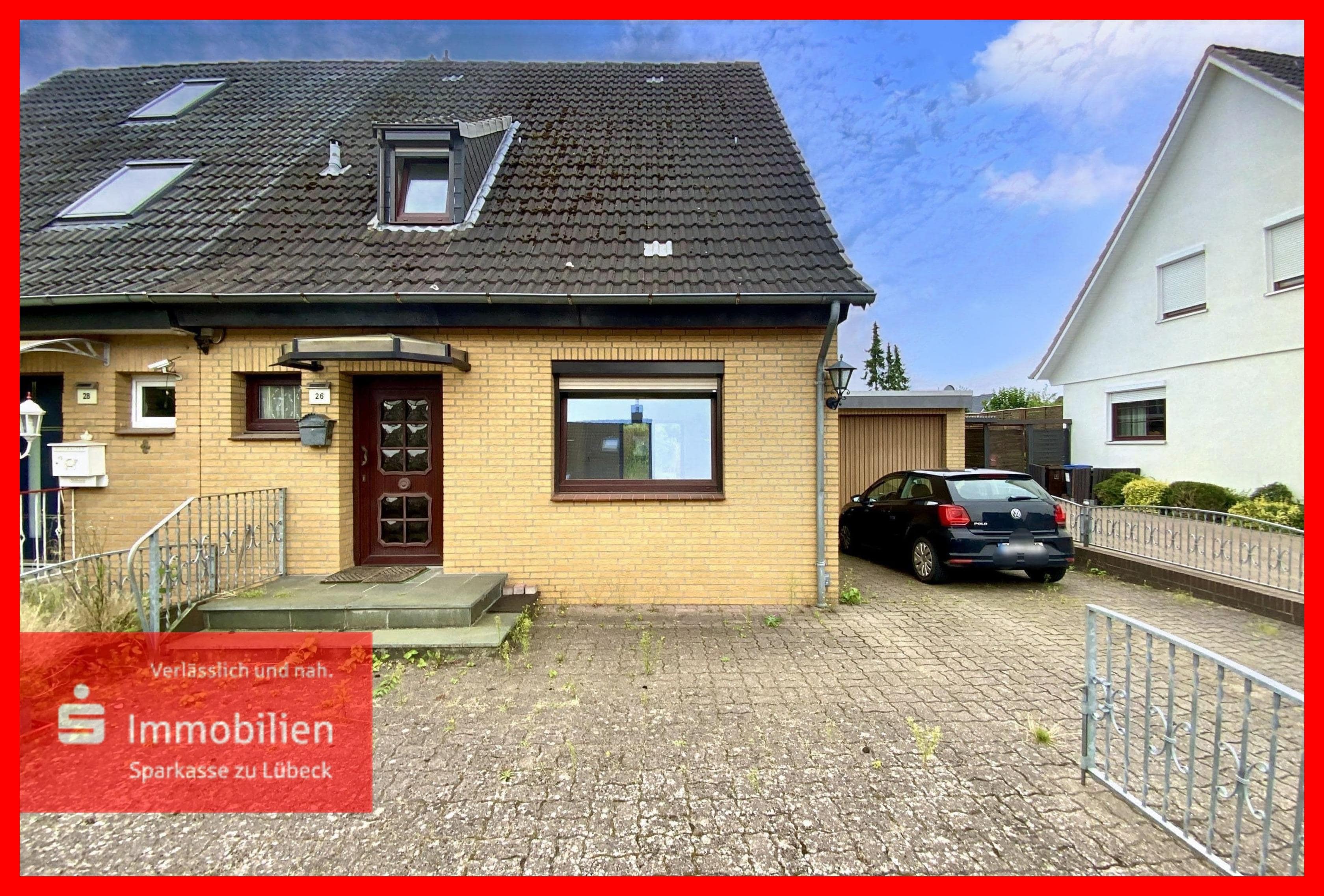 Doppelhaushälfte zum Kauf 189.000 € 4 Zimmer 80 m²<br/>Wohnfläche 508 m²<br/>Grundstück ab sofort<br/>Verfügbarkeit Eichholz Lübeck, St. Gertrud 23564