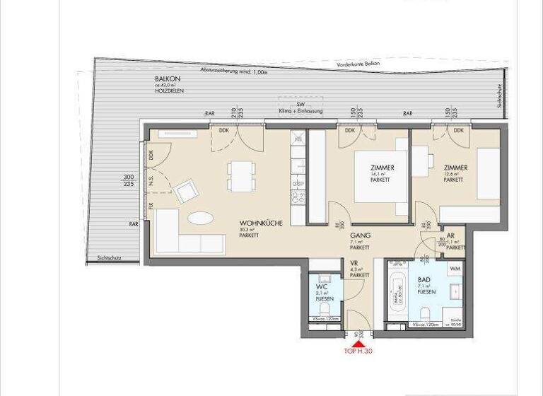 Wohnung zum Kauf - Erstbezug 425.000 € 3 Zimmer 78,7 m² 4. Geschoss Kohldorfer Straße 96 St. Martin Klagenfurt am Wörthersee 9020