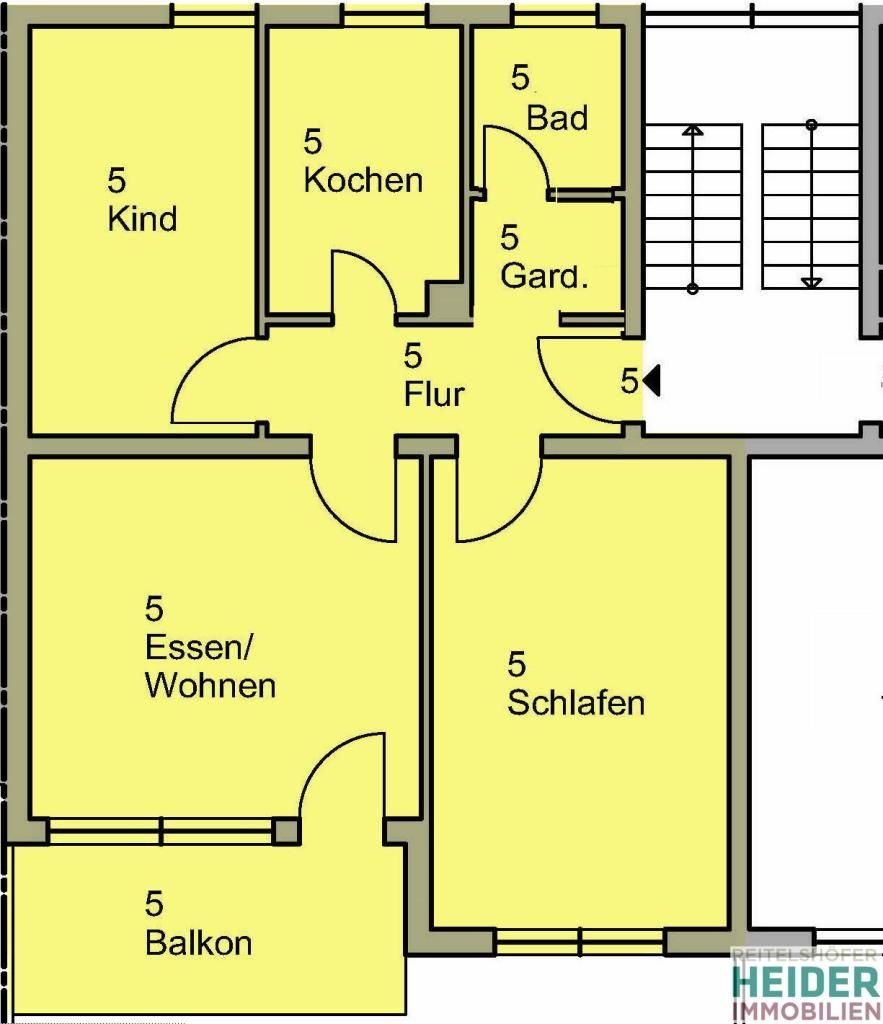 Wohnung zum Kauf 198.750 € 3 Zimmer 75 m²<br/>Wohnfläche 2.<br/>Geschoss Eyb Ansbach 91522