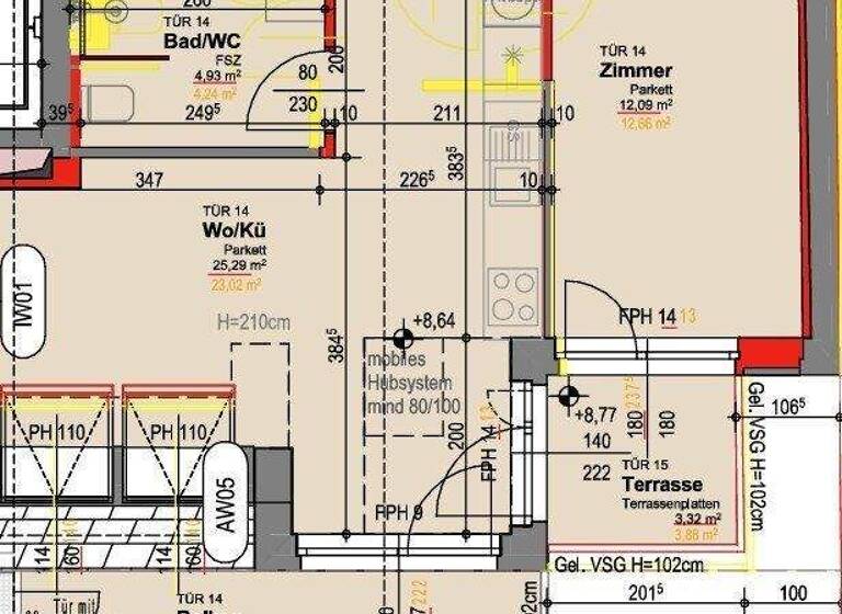 Wohnung zum Kauf - Erstbezug 259.000 € 2 Zimmer 45,5 m² 3. Geschoss Wien,Donaustadt 1220