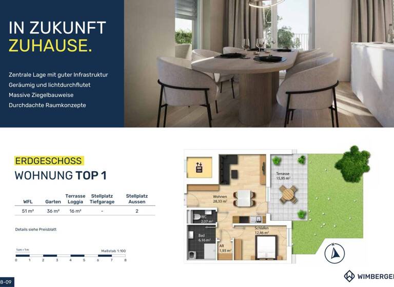 Wohnung zum Kauf - Erstbezug 252.400 € 2 Zimmer 51 m² Eferdingerstraße 31-33 Wilhering 4073