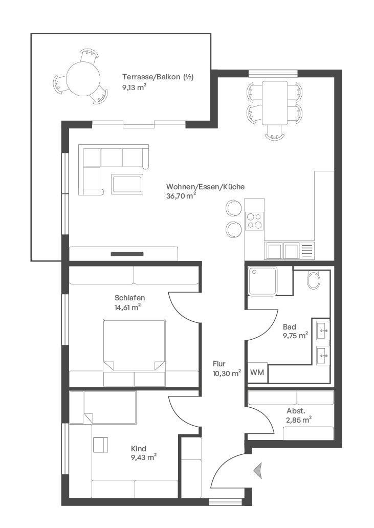 Wohnung zum Kauf provisionsfrei 385.000 € 3,5 Zimmer 93 m²<br/>Wohnfläche 1.<br/>Geschoss 01.03.2026<br/>Verfügbarkeit Fronberg Schwandorf 92421