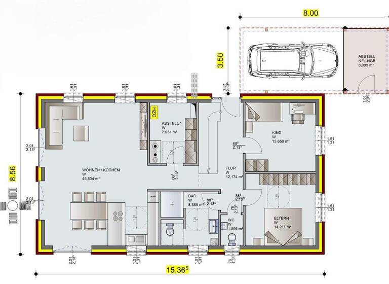 Bungalow zum Kauf - Erstbezug provisionsfrei 349.000 € 3 Zimmer 104,7 m² 411 m² Grundstück Niederlangen 49779