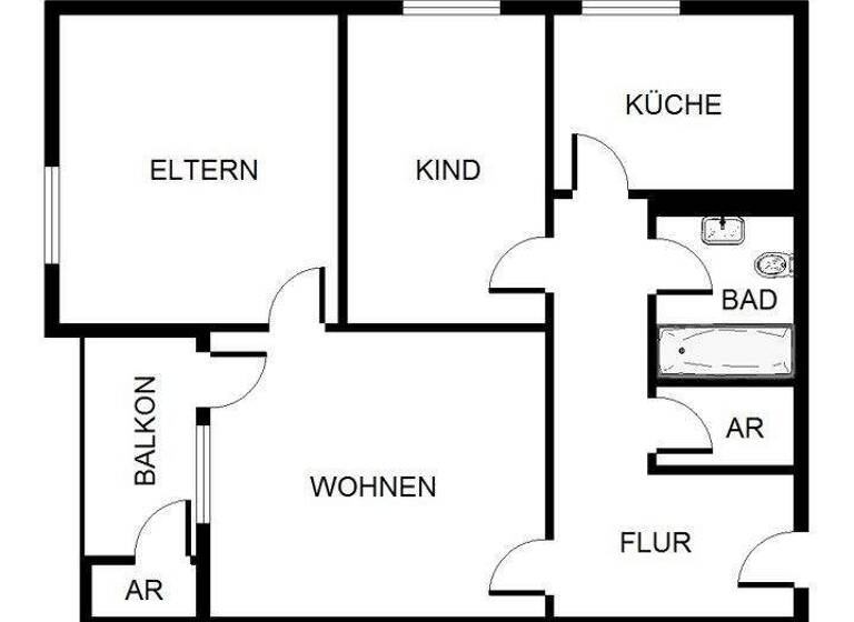 Wohnung zur Miete 617 € 3,5 Zimmer 67 m² 2. Geschoss frei ab 04.04.2026 Echeloh 45 Kley Dortmund 44149