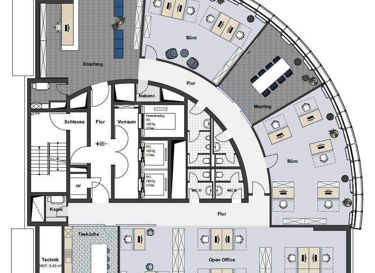 Bürogebäude zur Miete provisionsfrei 16 € 319 m² Bürofläche teilbar ab 123,2 m² Hafen Düsseldorf 40221