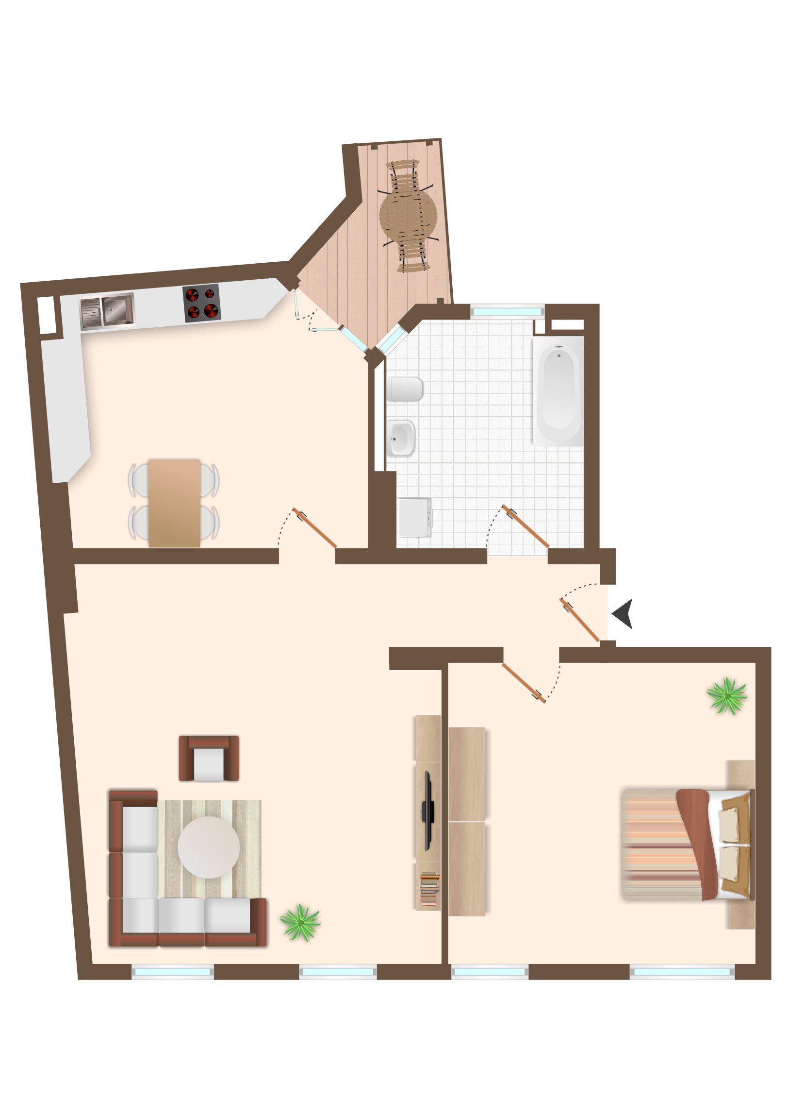 Wohnung zur Miete 741 € 2 Zimmer 87,6 m²<br/>Wohnfläche 3.<br/>Geschoss 01.03.2025<br/>Verfügbarkeit Mittelstr. 7 Werder Magdeburg 39114