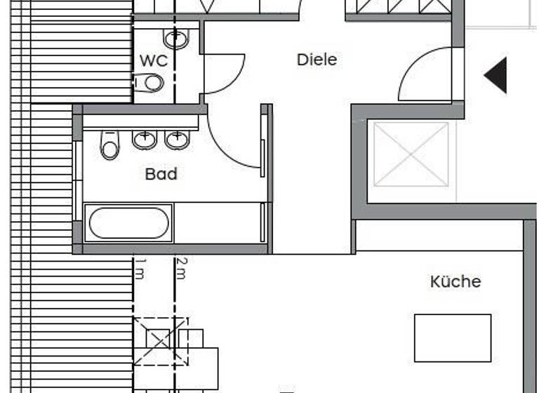 Wohnung zur Miete 1.580 € 2 Zimmer 77,3 m²<br/>Wohnfläche Dachgeschoss, 4.<br/>Geschoss ab sofort<br/>Verfügbarkeit Eltingen Leonberg 71229