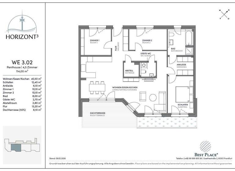 Wohnung zum Kauf - Erstbezug provisionsfrei 560.000 € 4,5 Zimmer 114 m² 3. Geschoss Gaulskopfstraße 14 Ober-Mörlen 61239